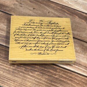 2000 STAMPABILITIES PSALM 23 TR1002 WOOD MOUNTED RUBBER STAMP OVAL